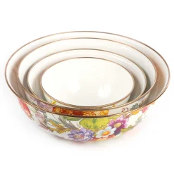 Flower Market Medium Everyday Bowl - White|MacKenzie-Childs Clearance