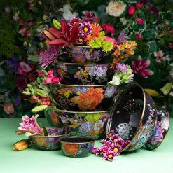 Flower Market Medium Everyday Bowl - Black|MacKenzie-Childs New