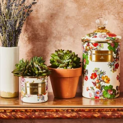 Flower Market Mini Canister - White|MacKenzie-Childs Hot