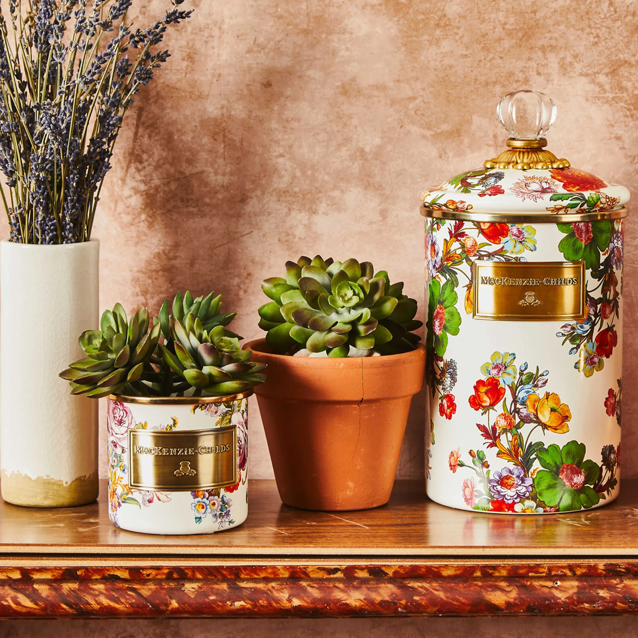 Flower Market Mini Canister - White|MacKenzie-Childs Hot
