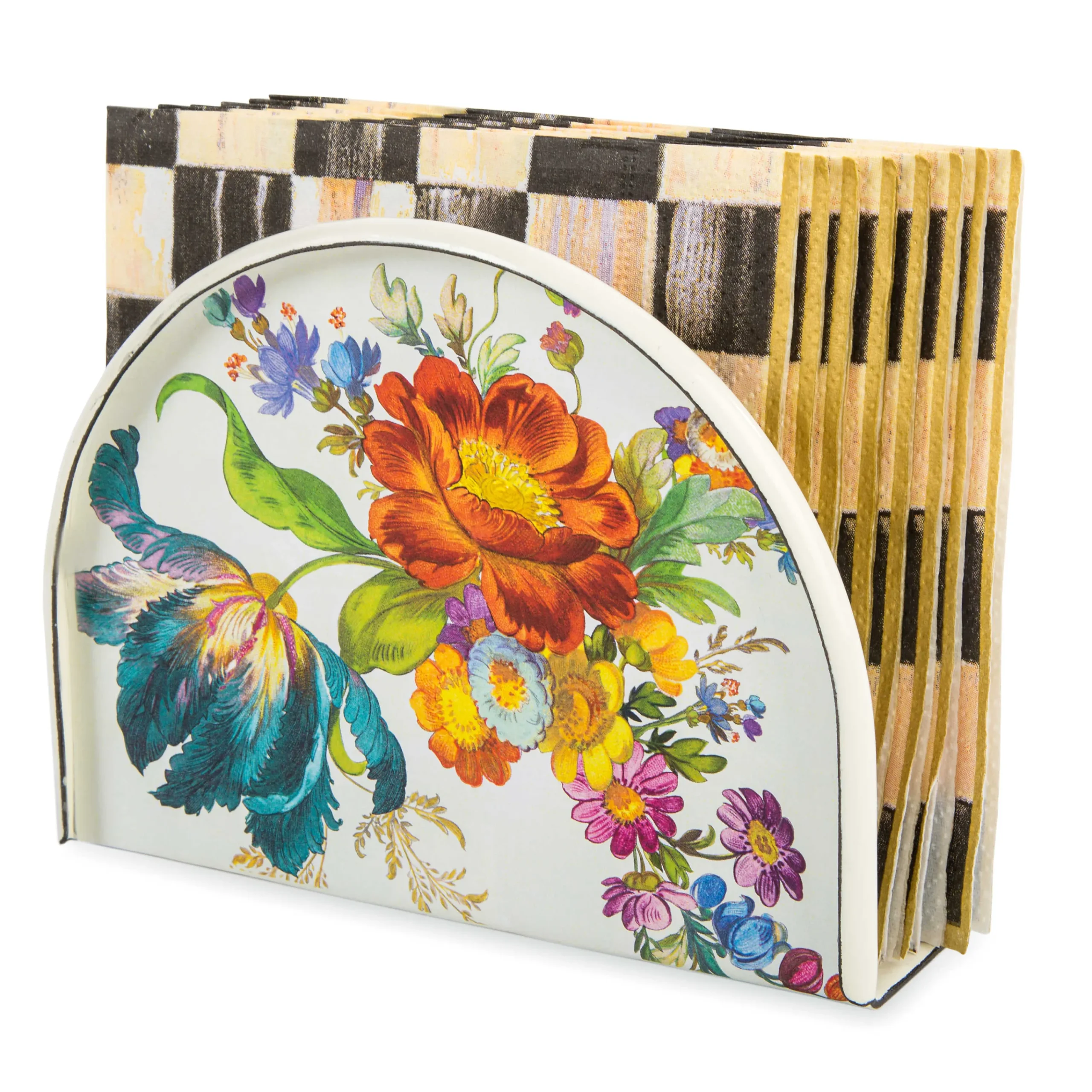 Flower Market Napkin Holder - White|MacKenzie-Childs Discount