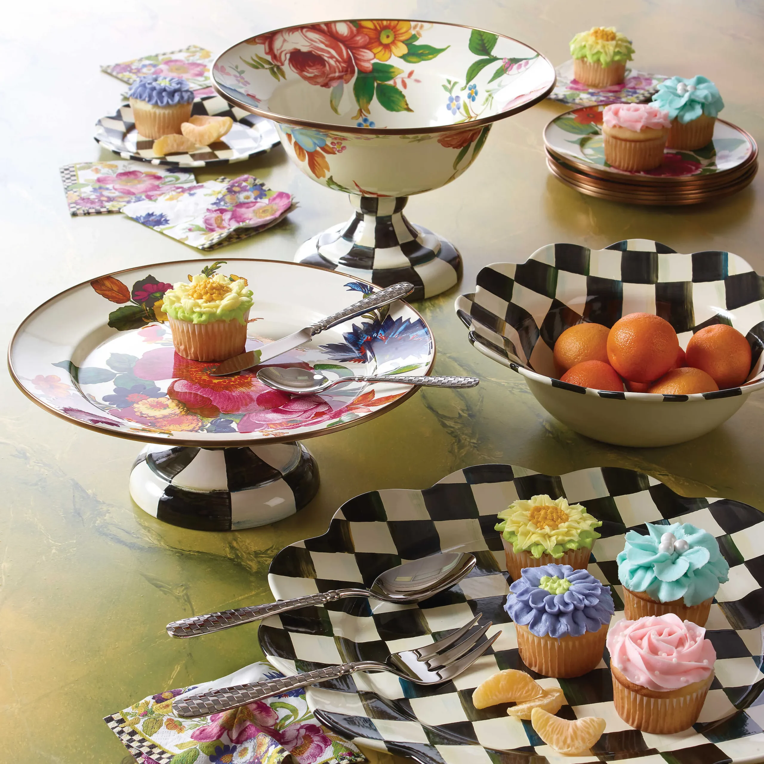 Flower Market Paper Napkins - Cocktail - White|MacKenzie-Childs Discount