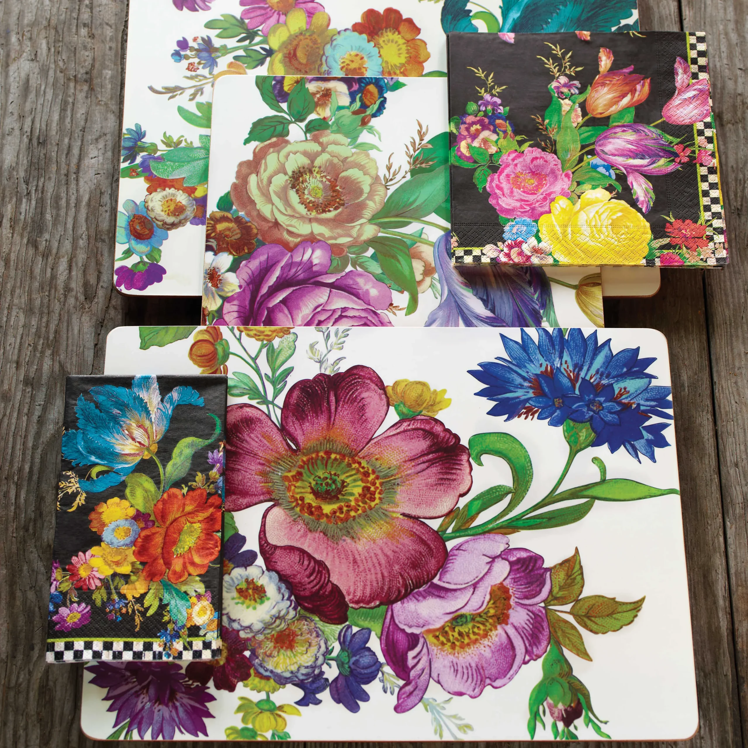 Flower Market Placemats - White - Set Of 4|MacKenzie-Childs Sale