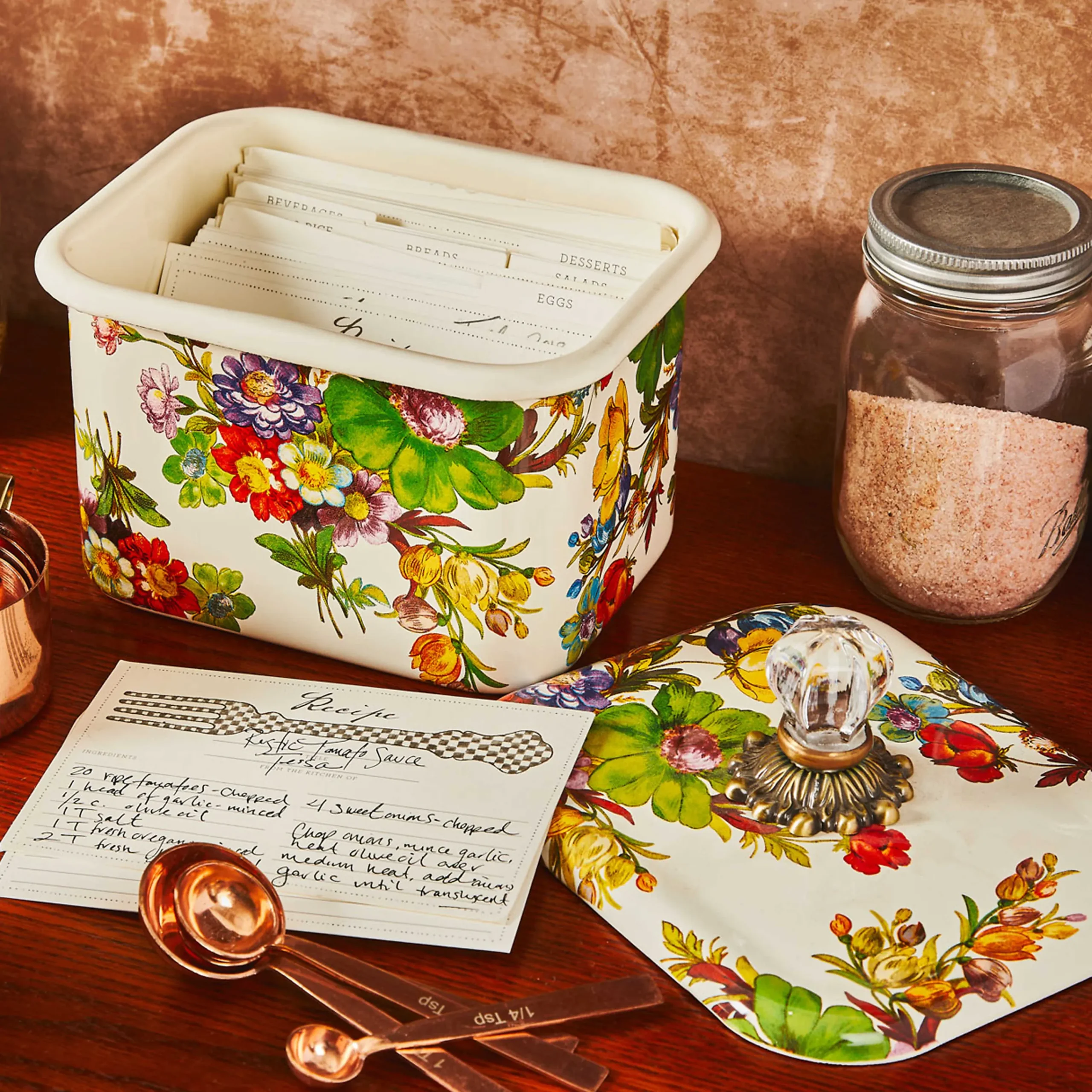 Flower Market Recipe Box - White|MacKenzie-Childs New