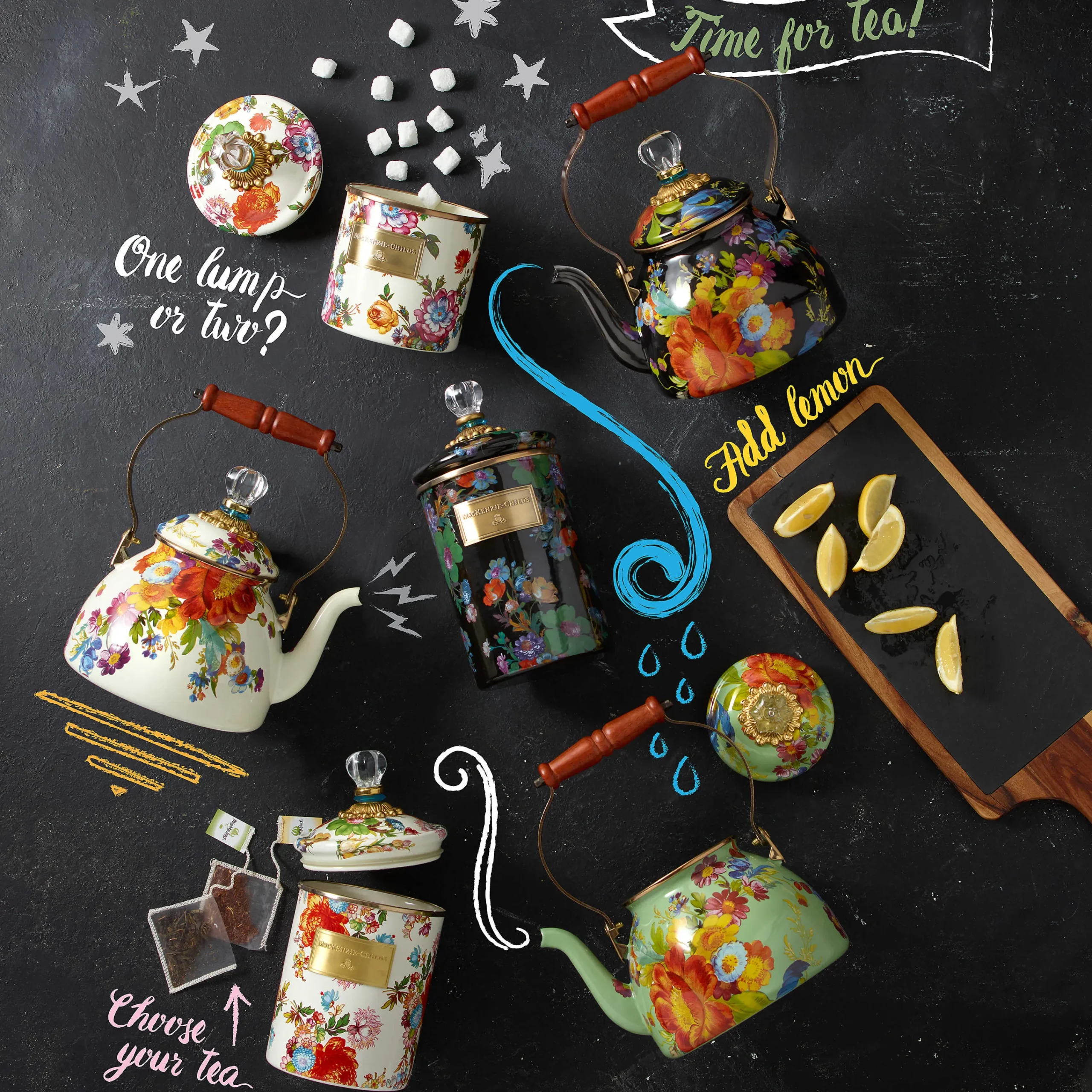 Flower Market Small Canister - White|MacKenzie-Childs