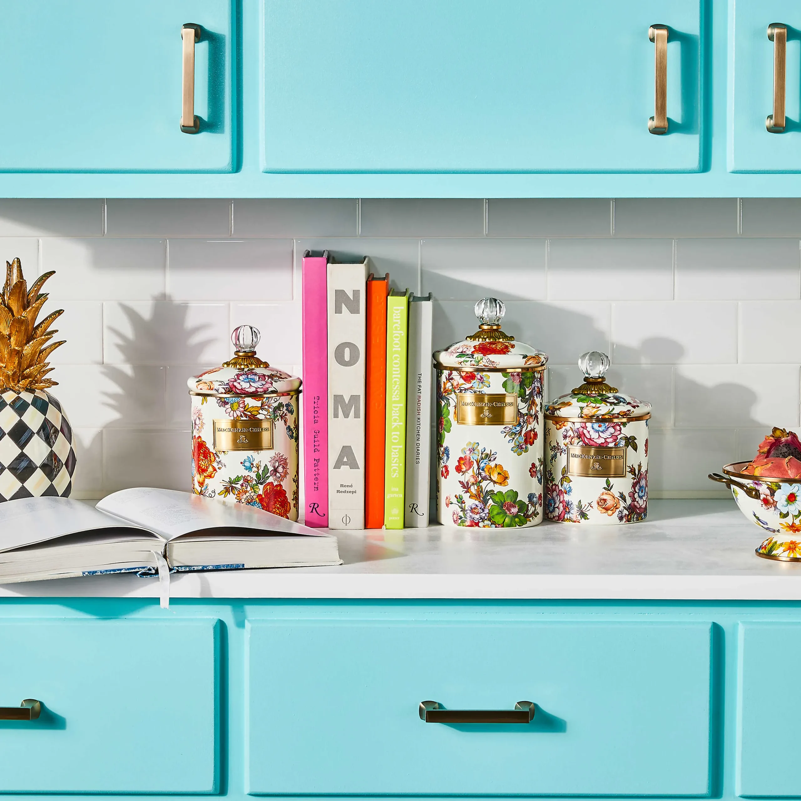 Flower Market Small Canister - White|MacKenzie-Childs