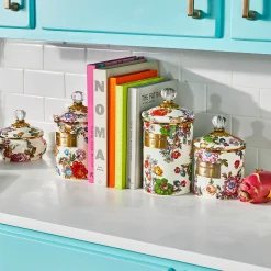 Flower Market Small Canister - White|MacKenzie-Childs