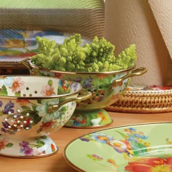 Flower Market Small Colander - Green|MacKenzie-Childs Sale