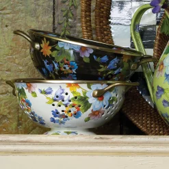 Flower Market Small Colander - Black|MacKenzie-Childs Best