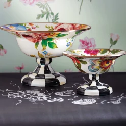 Flower Market Small Compote - White|MacKenzie-Childs Discount