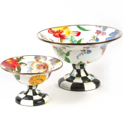 Flower Market Small Compote - White|MacKenzie-Childs Discount