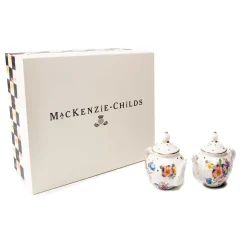 Flower Market Teapot Salt & Pepper Set - White|MacKenzie-Childs Online