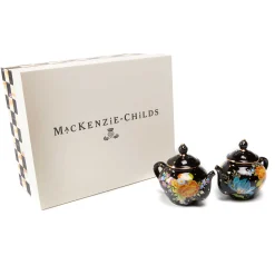 Flower Market Teapot Salt & Pepper Set - Black|MacKenzie-Childs Discount