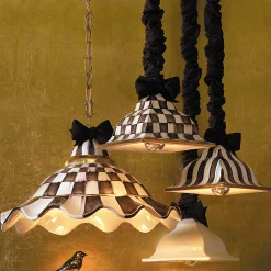 Fluted Hanging Lamp - Courtly Check|MacKenzie-Childs Hot
