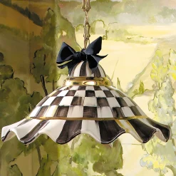 Fluted Hanging Lamp - Courtly Check|MacKenzie-Childs Hot