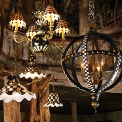 Fluted Hanging Lamp - Courtly Check|MacKenzie-Childs Hot