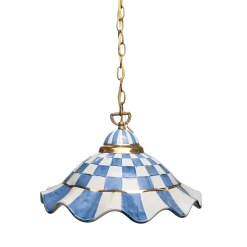 Fluted Hanging Lamp - Royal Check|MacKenzie-Childs Outlet