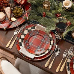 Gold Check Flatware - 5-Piece Place Setting|MacKenzie-Childs Sale