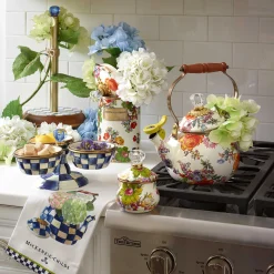 Hydrangea Tea Kettle Dish Towel|MacKenzie-Childs Clearance