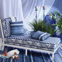 Indigo Villa Outdoor Chaise|MacKenzie-Childs Outlet