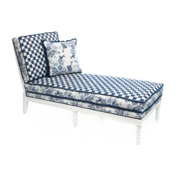 Indigo Villa Outdoor Chaise|MacKenzie-Childs Outlet