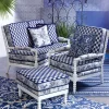 Indigo Villa Outdoor Ottoman|MacKenzie-Childs Online