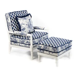 Indigo Villa Outdoor Ottoman|MacKenzie-Childs Online