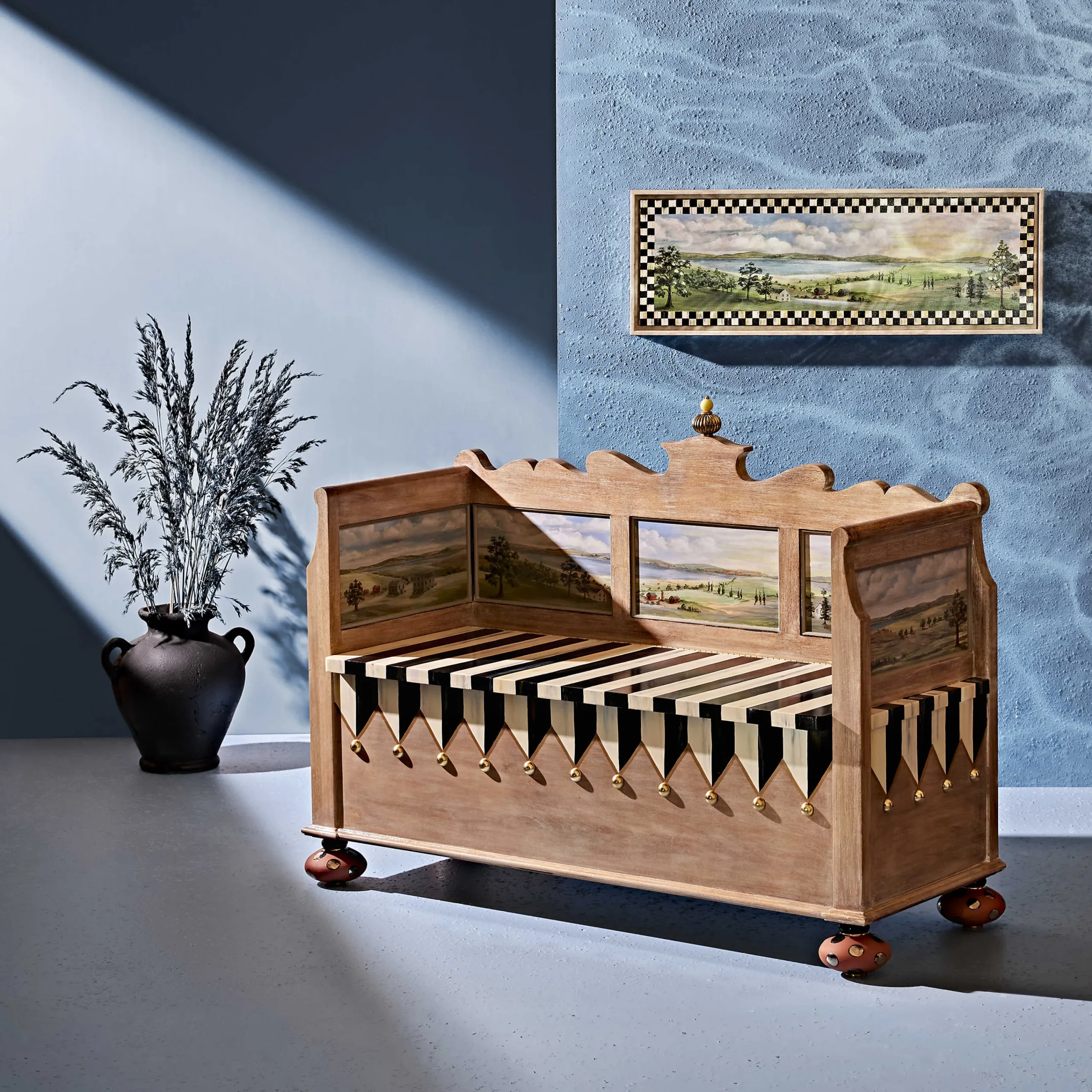 Landscape Blanket Bench|MacKenzie-Childs Outlet