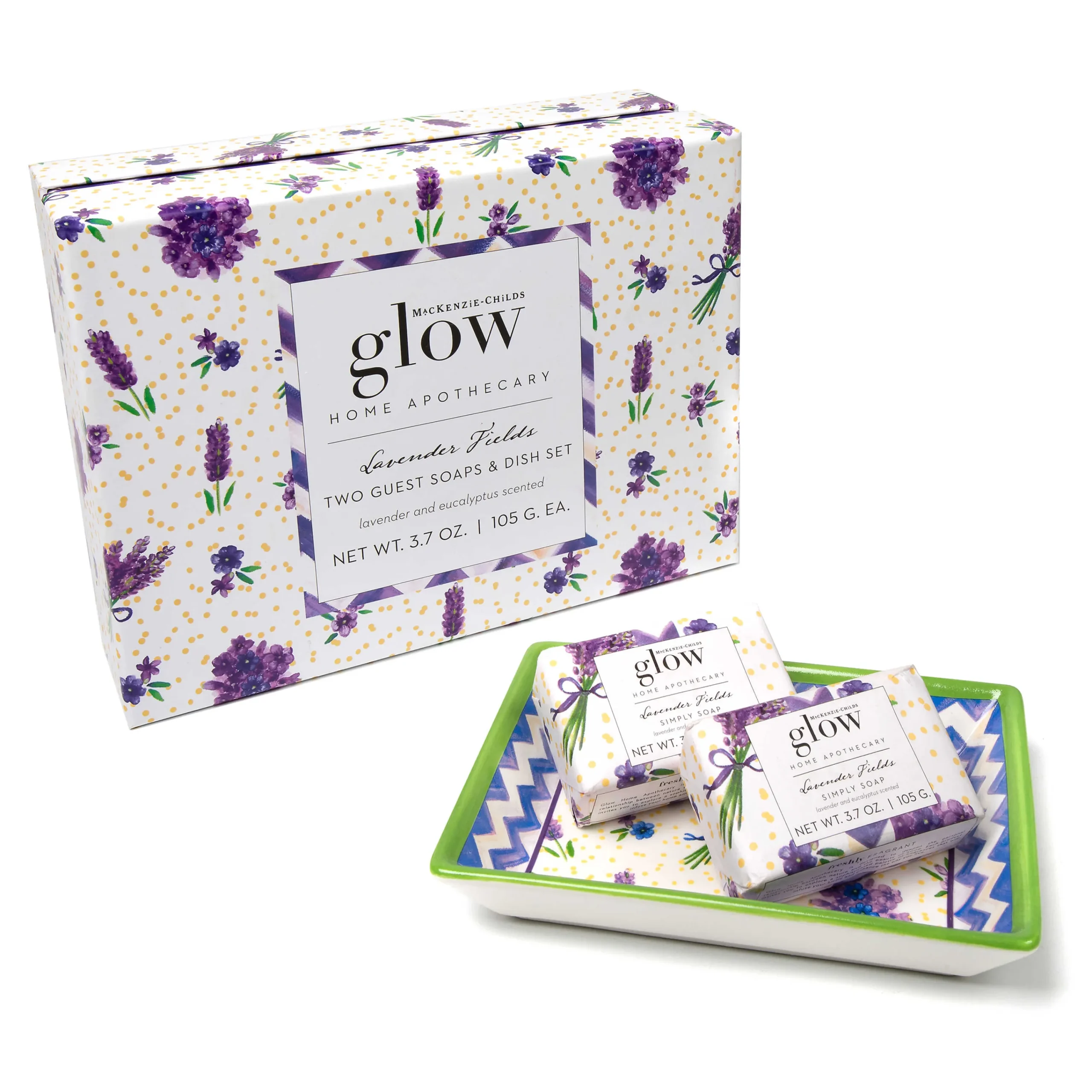 Lavender Fields Bar Soap & Dish Set|MacKenzie-Childs Clearance