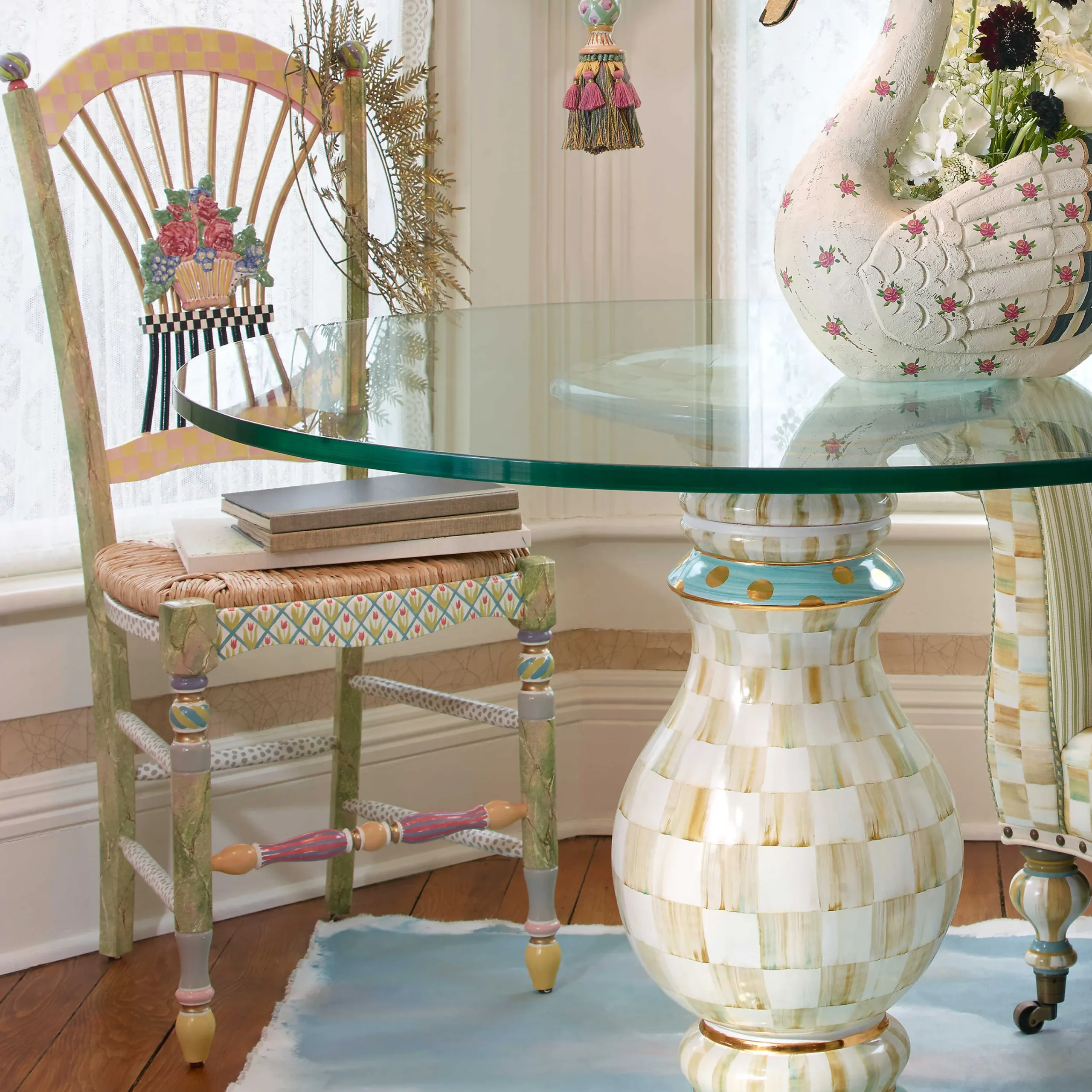 Light Flower Basket Side Chair|MacKenzie-Childs New