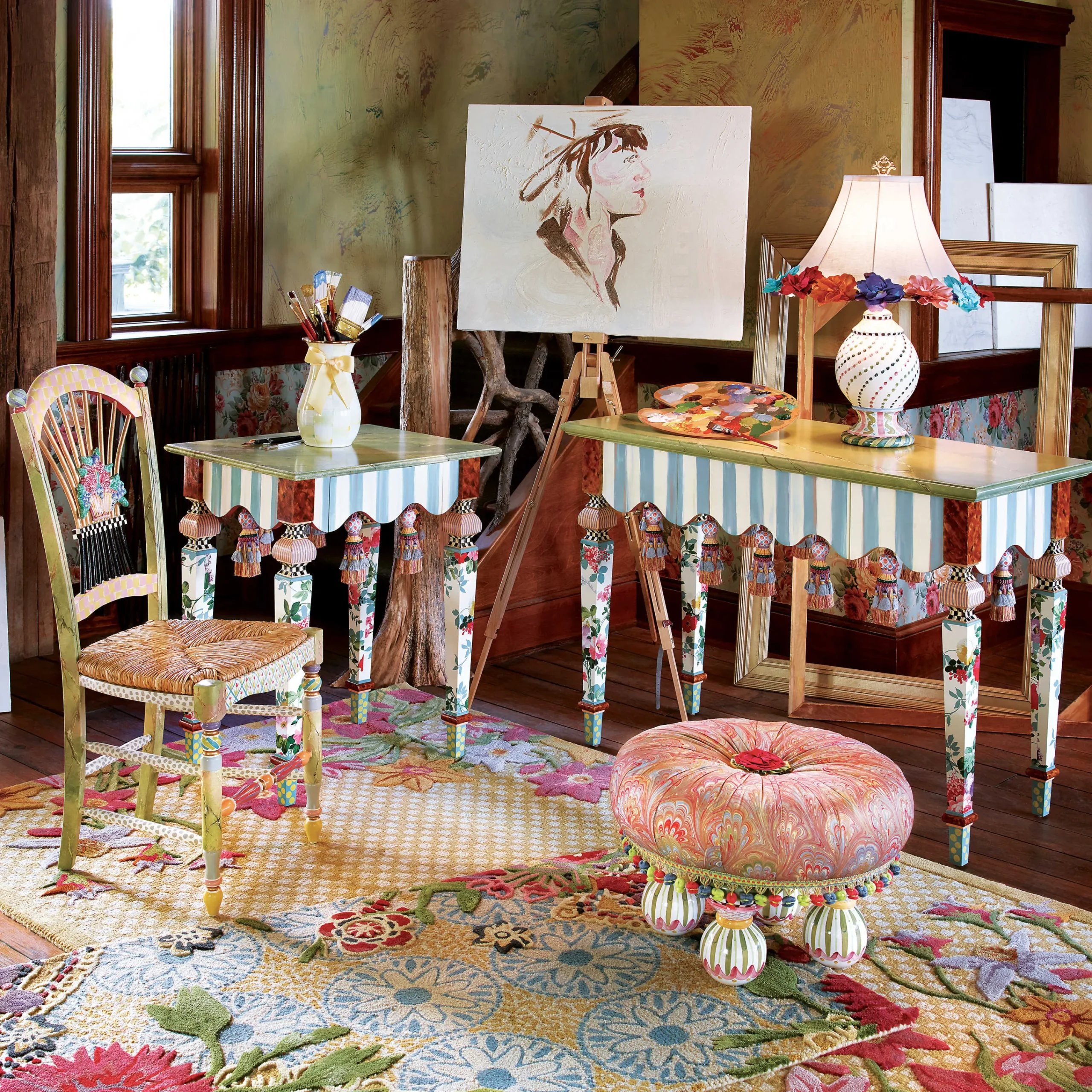 Light Flower Basket Side Chair|MacKenzie-Childs New