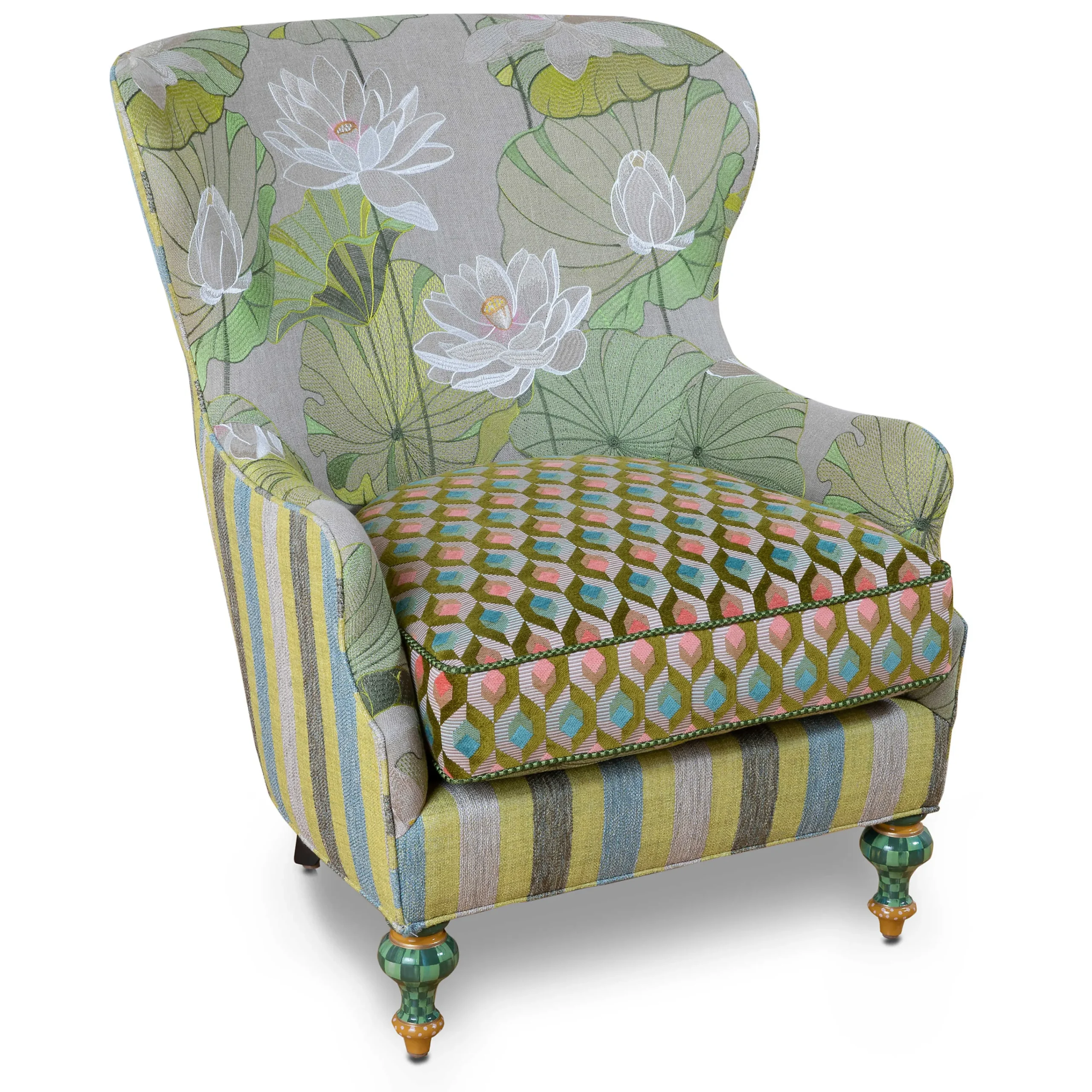 Lily Pond Wing Chair|MacKenzie-Childs Hot