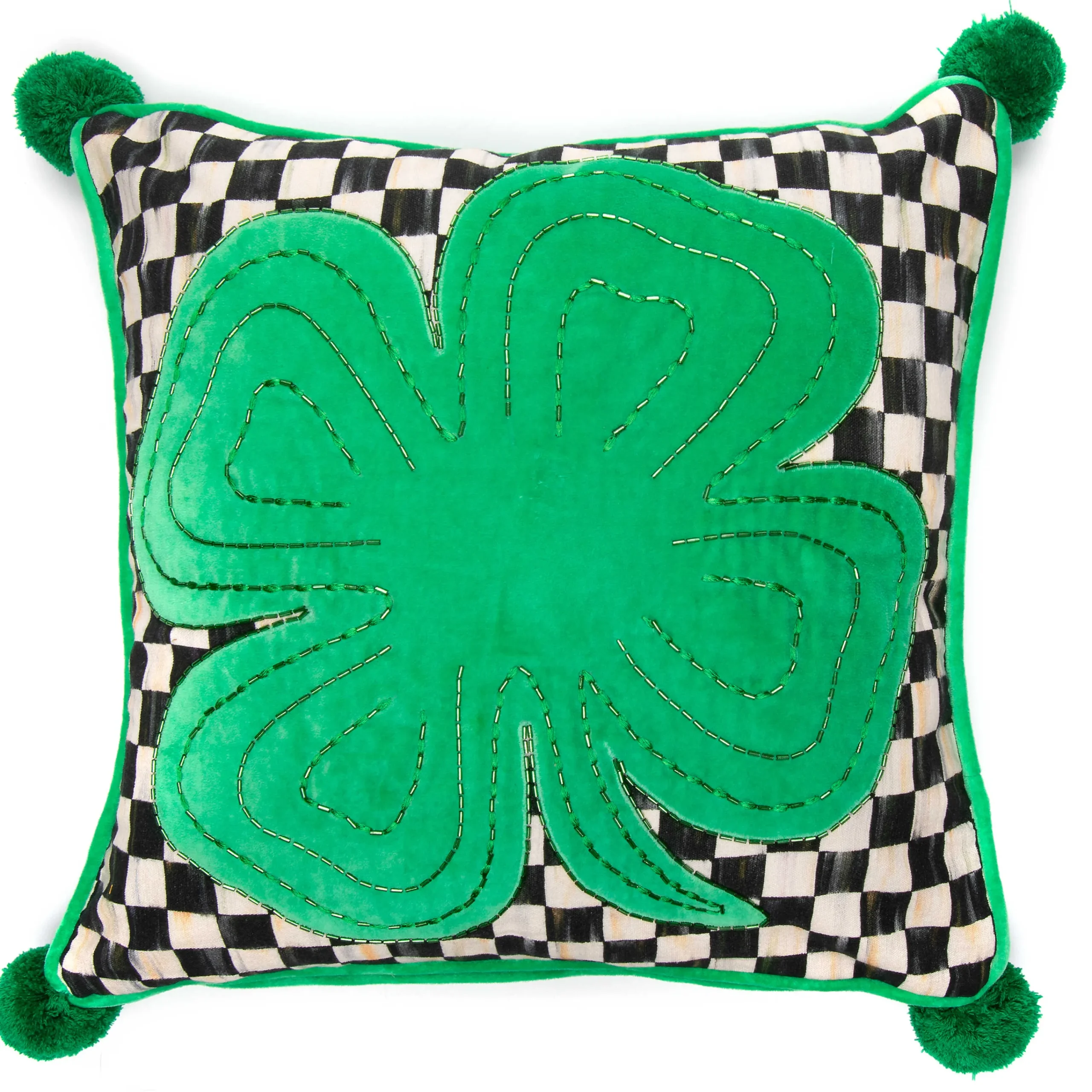 Lucky Clover Pillow|MacKenzie-Childs Discount