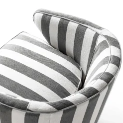 Marquee Accent Chair - Chenille Grey Stripe|MacKenzie-Childs Sale