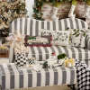 Marquee Bench - Chenille Grey Stripe|MacKenzie-Childs Best