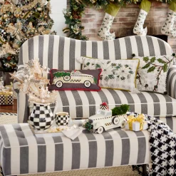 Marquee Bench - Chenille Grey Stripe|MacKenzie-Childs Best