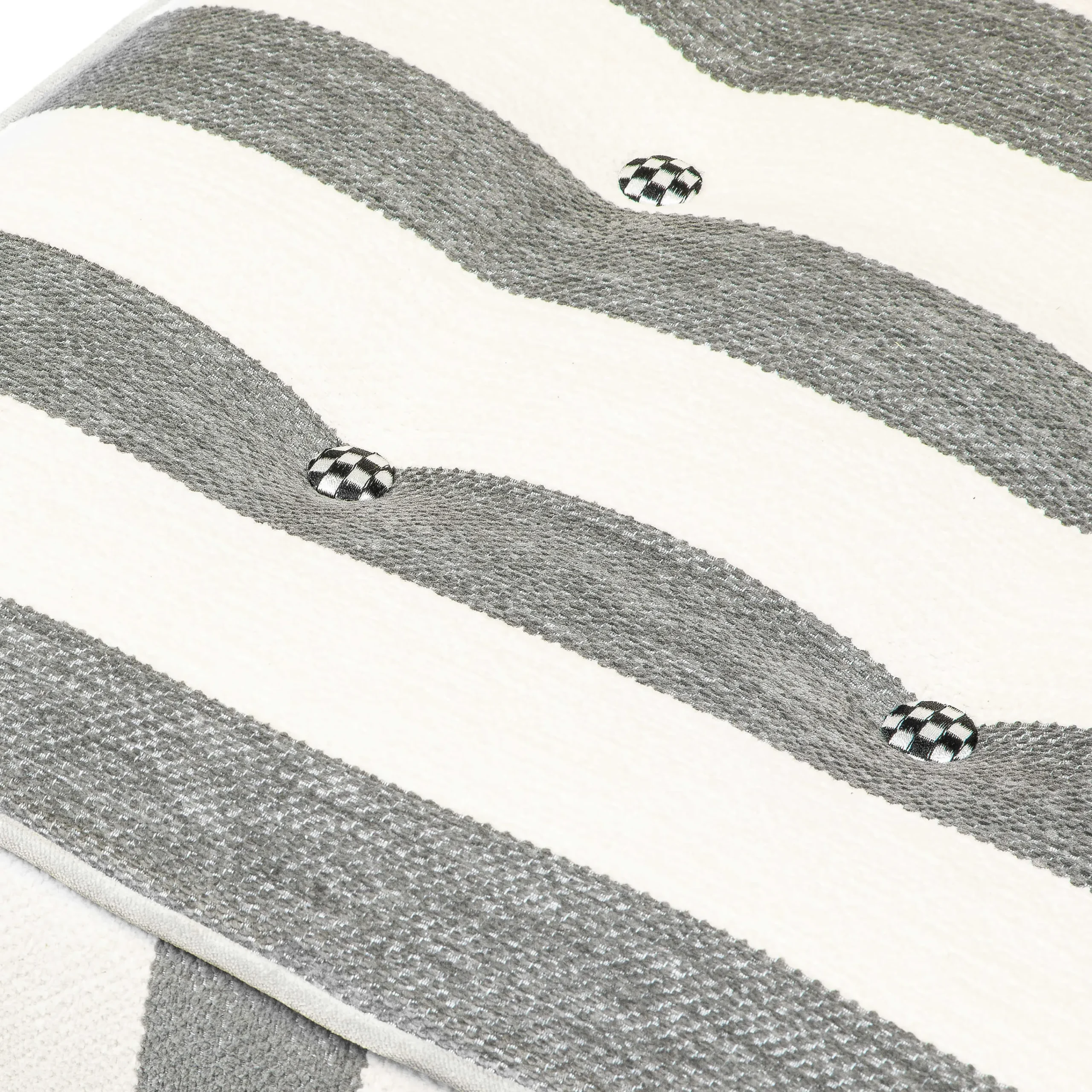 Marquee Bench - Chenille Grey Stripe|MacKenzie-Childs Best