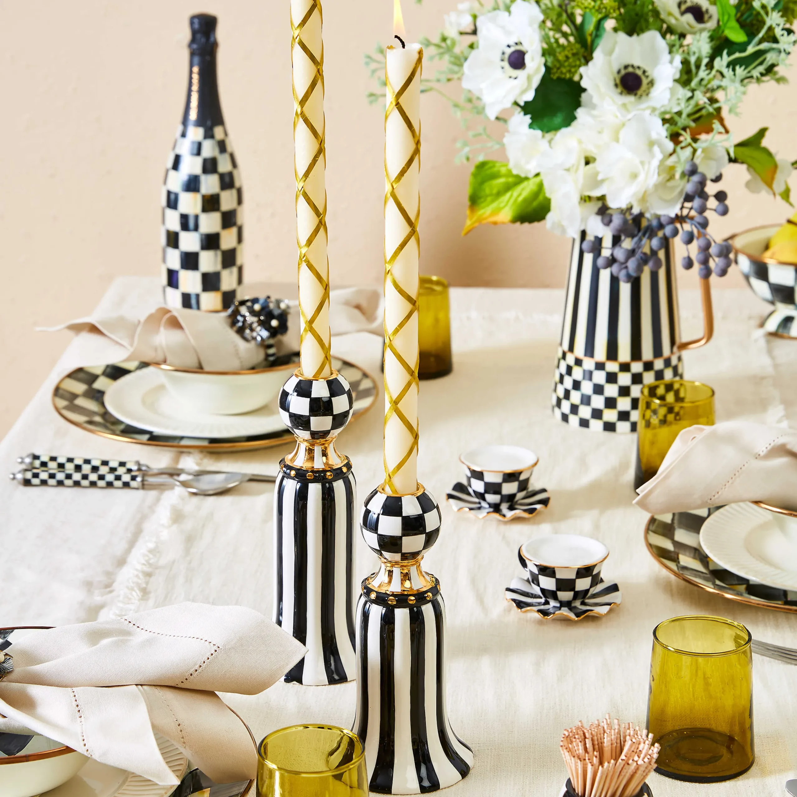 Marquee Candle Holders - Set Of 2|MacKenzie-Childs