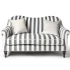 Marquee Loveseat - Chenille Grey Stripe|MacKenzie-Childs Clearance