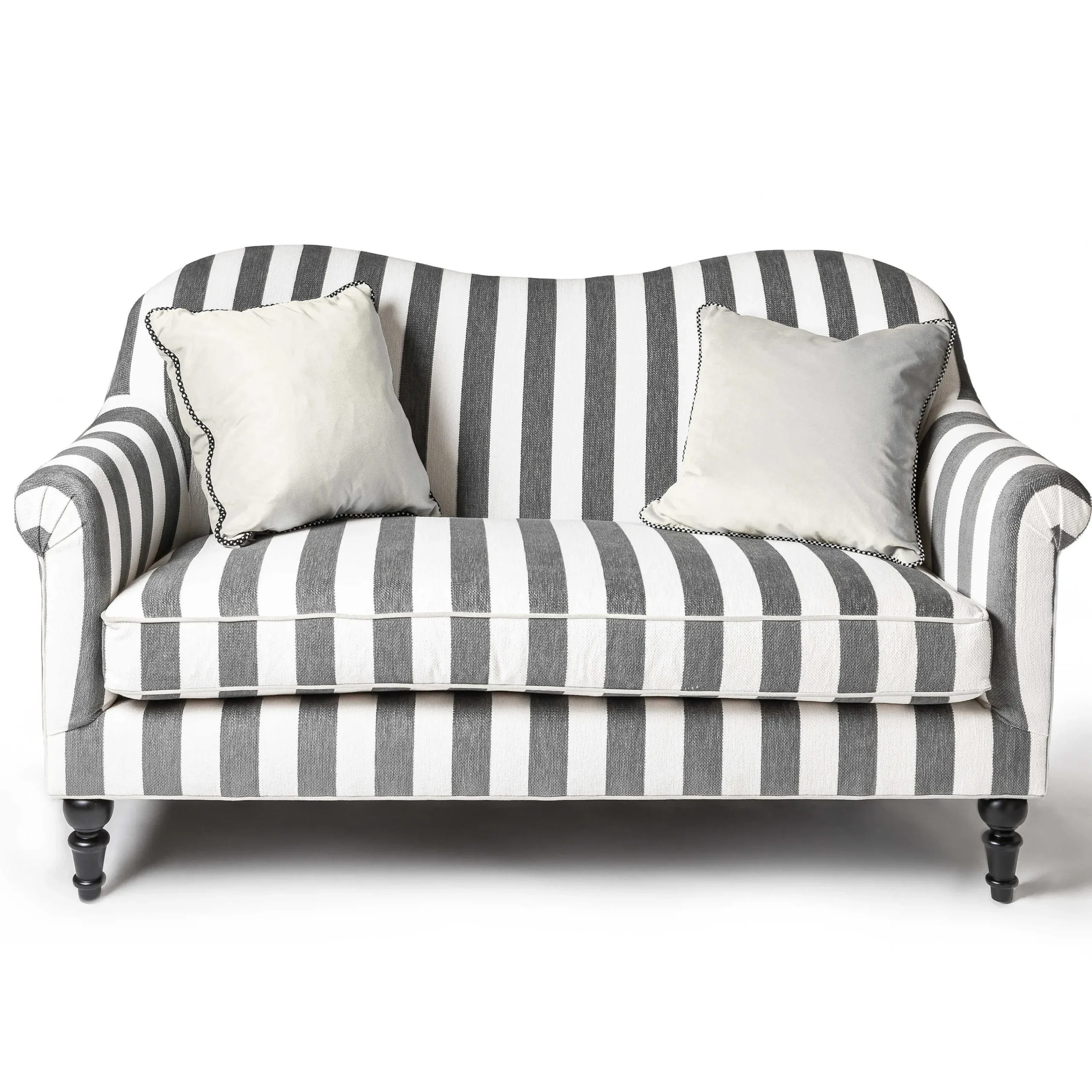 Marquee Loveseat - Chenille Grey Stripe|MacKenzie-Childs Clearance