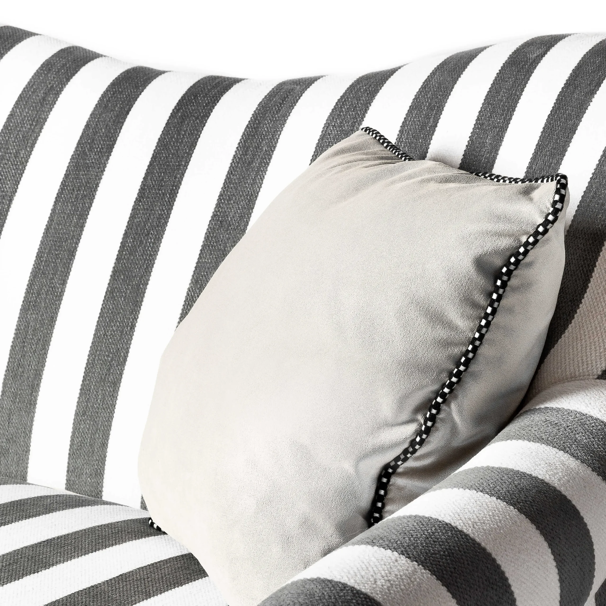 Marquee Loveseat - Chenille Grey Stripe|MacKenzie-Childs Clearance
