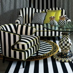 Marquee Loveseat - Chenille Black Stripe|MacKenzie-Childs