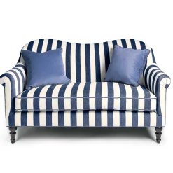 Marquee Loveseat - Chenille Navy Stripe|MacKenzie-Childs Best