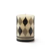 Marquee Pillar Candle - Black & Grey - 4"|MacKenzie-Childs Discount