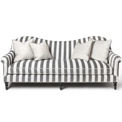 Marquee Sofa - Chenille Grey Stripe|MacKenzie-Childs Sale