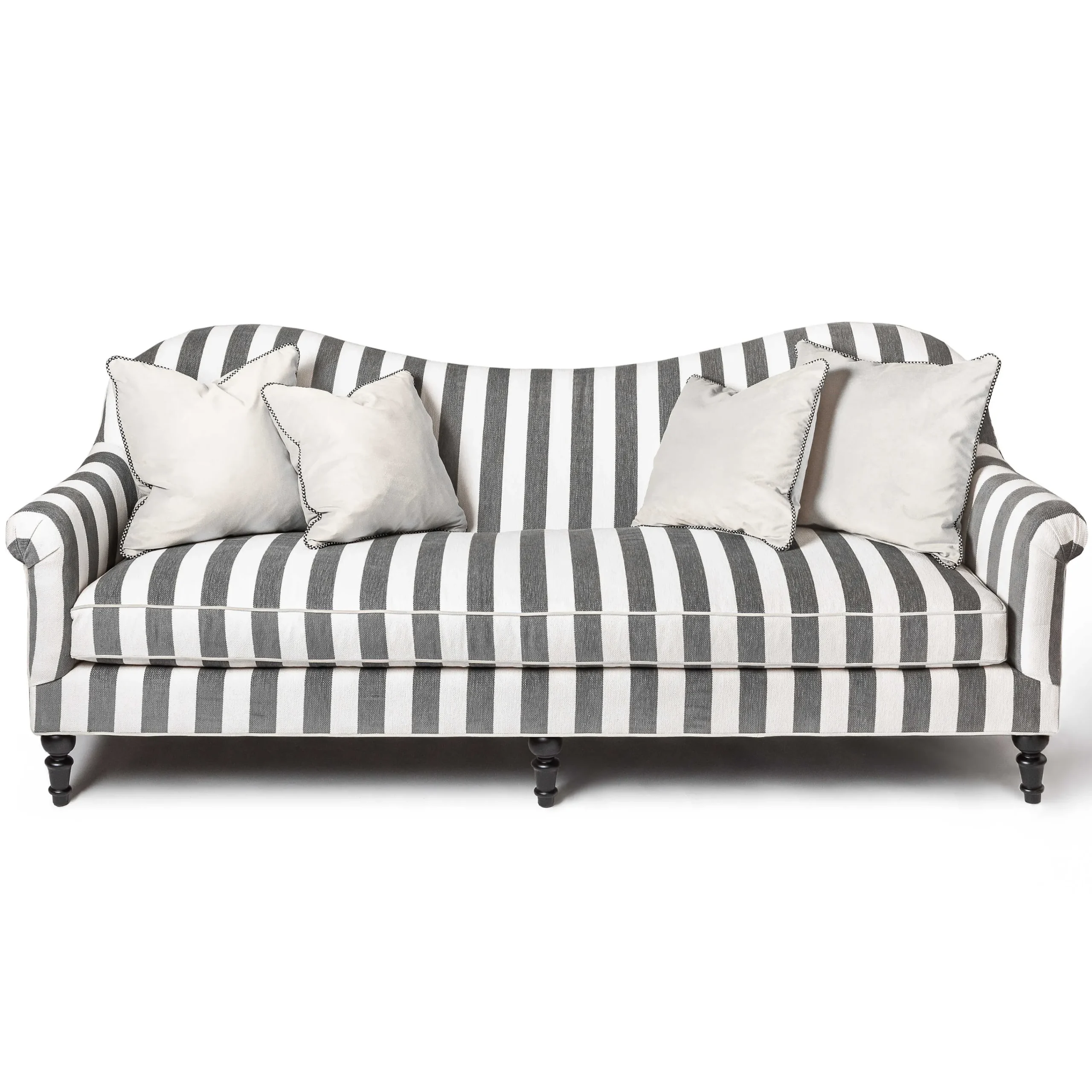 Marquee Sofa - Chenille Grey Stripe|MacKenzie-Childs Sale