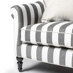 Marquee Sofa - Chenille Grey Stripe|MacKenzie-Childs Sale
