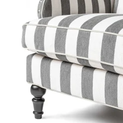 Marquee Wing Chair - Chenille Grey Stripe|MacKenzie-Childs Best