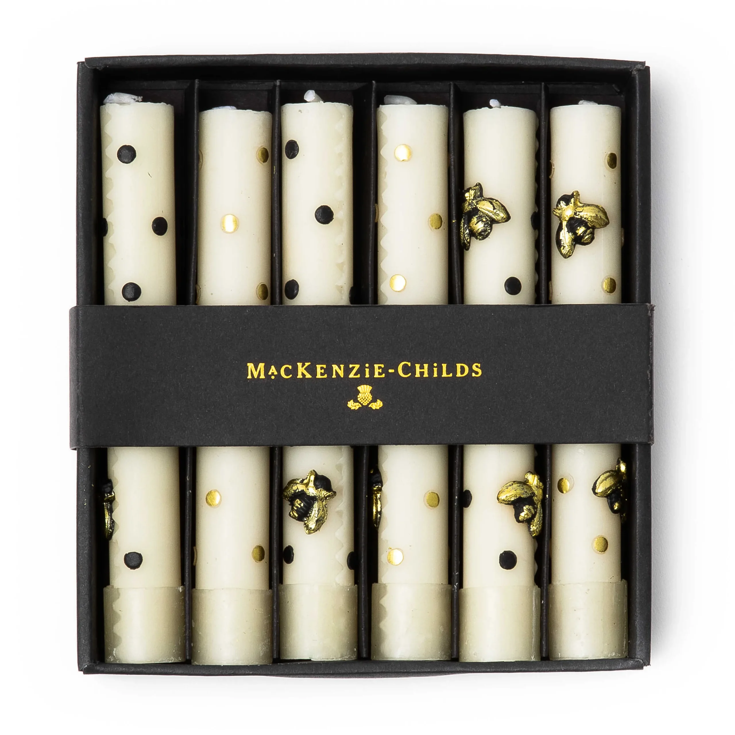 Mini Dinner Candles - Bee - Set Of 6|MacKenzie-Childs New