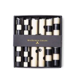 Mini Dinner Candles - Black & Ivory - Set Of 6|MacKenzie-Childs Sale